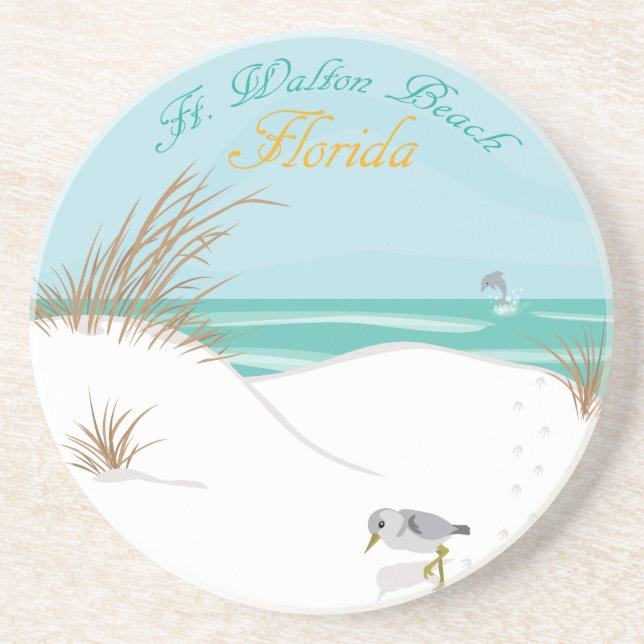 Dessous De Verre En Grès Ft. Walton Beach (Floride) (Devant)