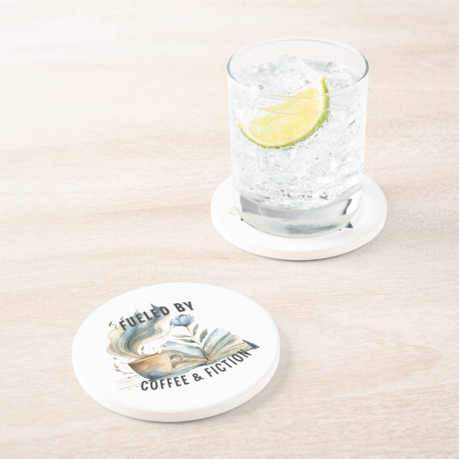 Dessous De Verre En Grès Fueled by Coffee & Fiction Sandstone Coaster (Côté)