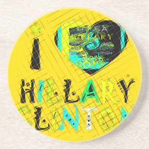 Dessous De Verre En Grès Funny Golden lovey Extraordinaire Hope Hillary pou