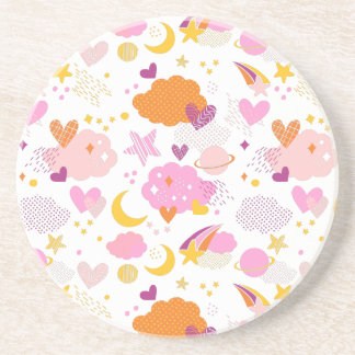 Dessous De Verre En Grès Galaxie cosy - cosmos, lune, étoiles et coeurs Jet