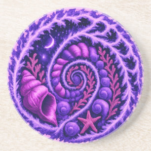 Dessous De Verre En Grès Galaxie Spirale Océan Mystique Art de Coquillage