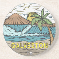 Galveston Beach Texas Vintage