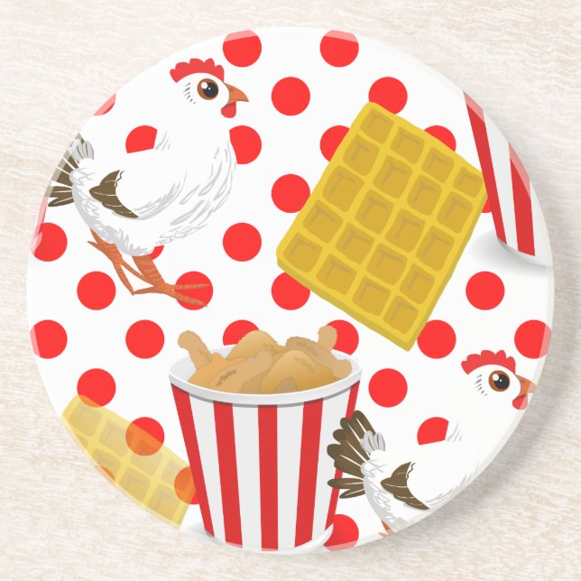 Dessous De Verre En Grès gaufres de poulet (Devant)