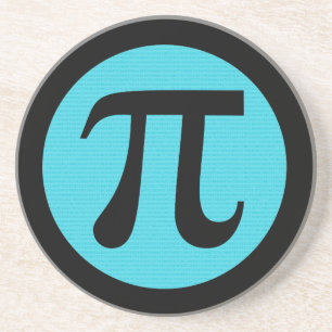 Dessous De Verre En Grès geek mathématique, symbole Pi, bleu sur noir