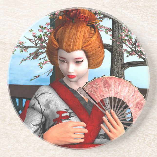 Dessous De Verre En Grès Geisha (Devant)