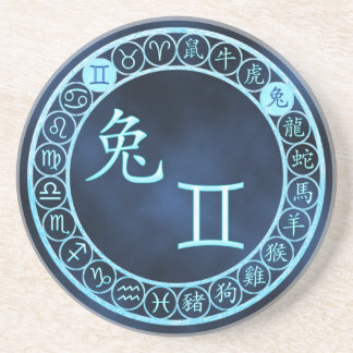 Dessous De Verre En Grès Gemini/Rabbit