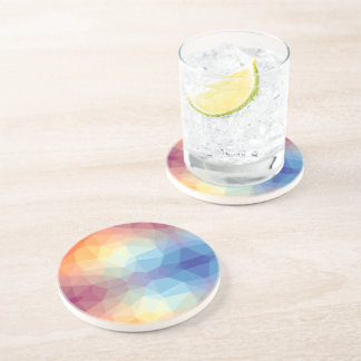 Dessous De Verre En Grès Géométrique Abstrait Arc-en-ciel Coloré