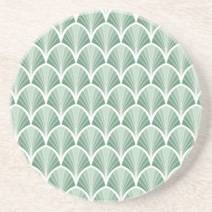 Dessous De Verre En Grès Géométrique Classique : Style Art Déco Sans Couleu