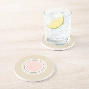 Dessous De Verre En Grès Géométrique minimaliste rose beige