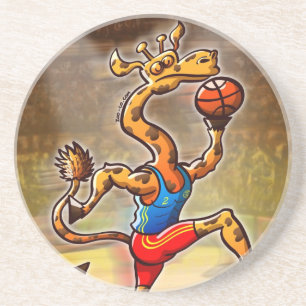Dessous De Verre En Grès Girafe de basket-ball
