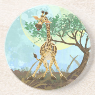 Dessous De Verre En Grès Giraffe de la Parade Animale