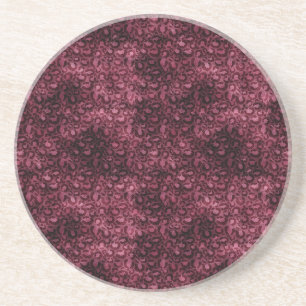 Dessous De Verre En Grès Glam Burgundy Empreinte de léopard