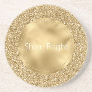 Dessous De Verre En Grès Glam Gold Glitzy Parties scintillant