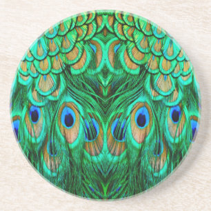 Dessous De Verre En Grès Glorious Peacock