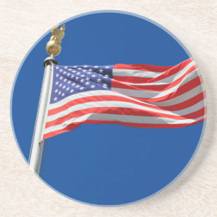 Dessous De Verre En Grès God Bless America, American Flag,
