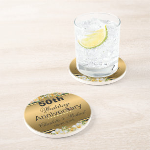 Dessous De Verre En Grès Gold 50th Wedding Anniversary