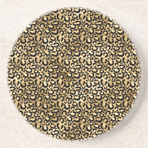 Dessous De Verre En Grès Gold Glam Black Leopard