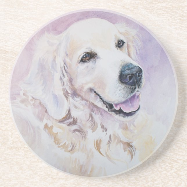 Dessous De Verre En Grès Golden retriever (Devant)