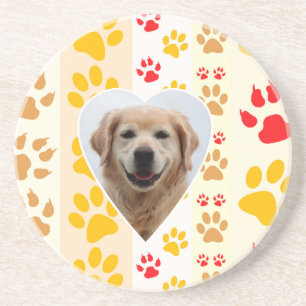 Dessous De Verre En Grès Golden Retriever Chien Coeurs Pâtes Imprimer