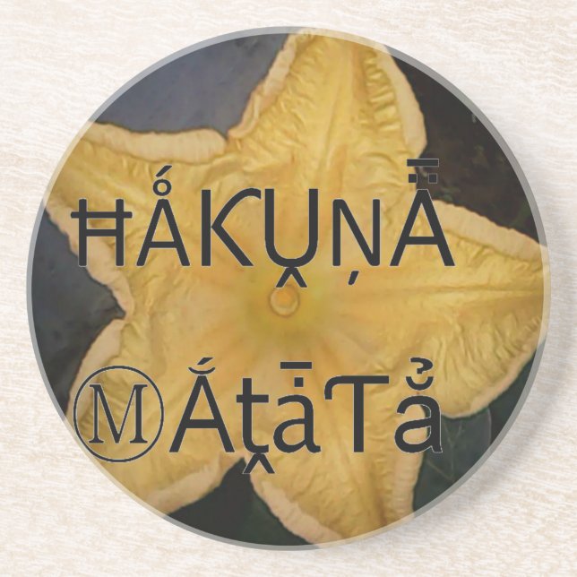Dessous De Verre En Grès Golden Star Hakuna Matata (Devant)