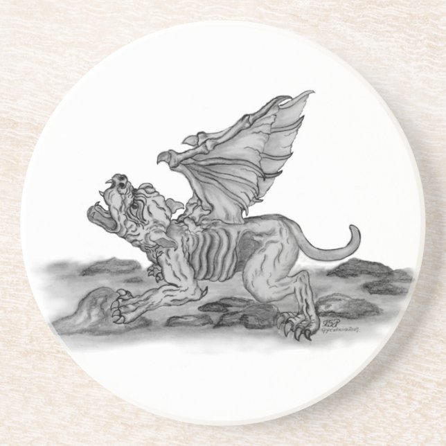Dessous De Verre En Grès Golem Gargoyle (Devant)