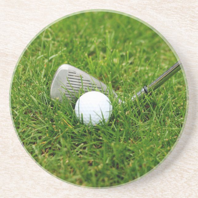 Dessous De Verre En Grès Golf Club et Golf Ball (Devant)