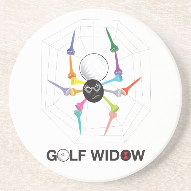 Dessous De Verre En Grès Golf Widow Black Widow Spider Tee - shirts (Devant)