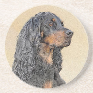 Dessous De Verre En Grès Gordon Setter Peinture - Joli art original chien