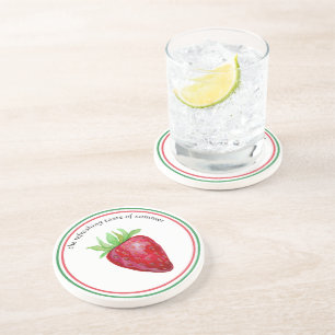 Dessous De Verre En Grès Goût Rafraîchissant De Fraise D'Été