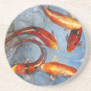 Dessous De Verre En Grès Gracieux Koi I