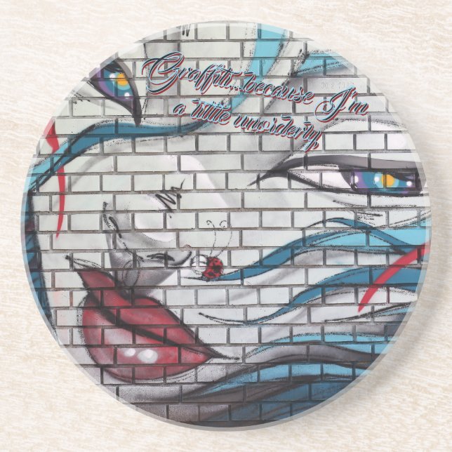 Dessous De Verre En Grès Graffiti pour filles asiatiques (Devant)