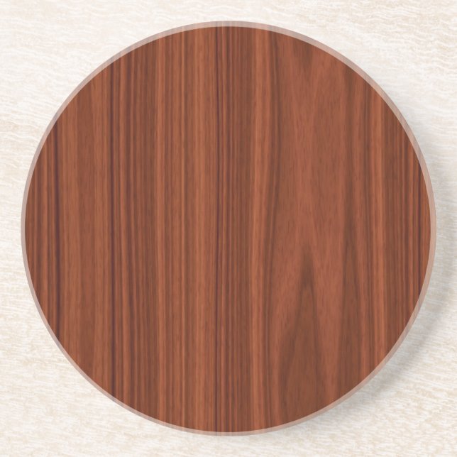 Dessous De Verre En Grès Grain de bois Brown rougeâtre (Devant)