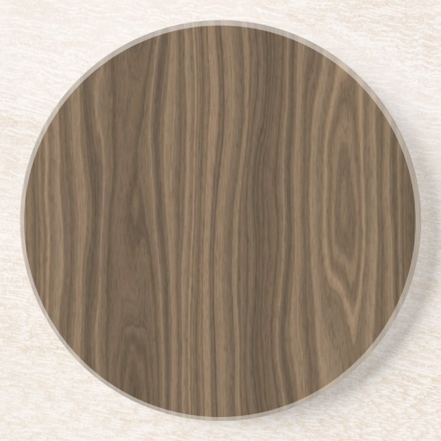 Dessous De Verre En Grès Grain en bois foncé Brown (Devant)