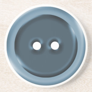 Dessous De Verre En Grès Grand bouton bleu