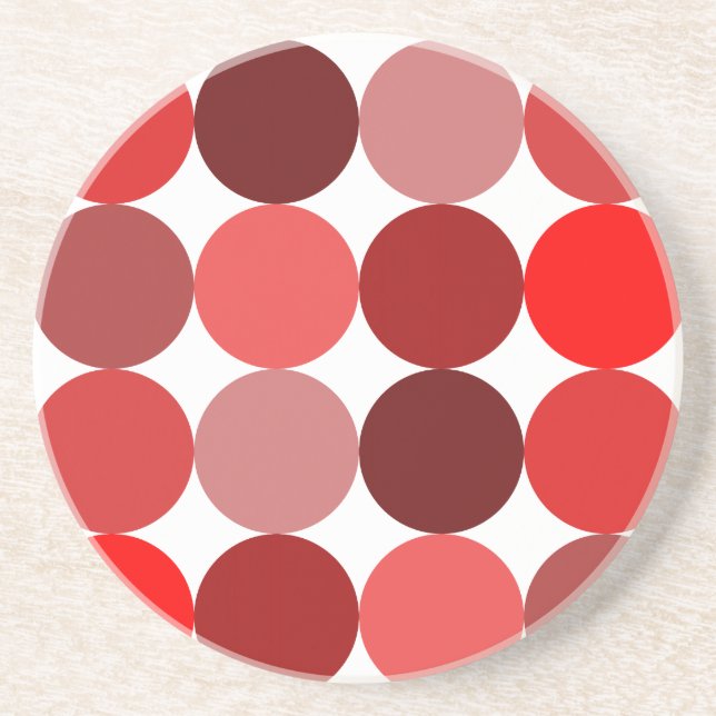 Dessous De Verre En Grès Grand pois rouge (Devant)