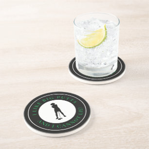 Dessous De Verre En Grès Grand Putt Drôle Golfeuse Moderne Noir Vert