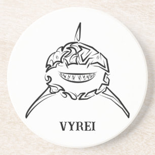 Dessous De Verre En Grès Grand requin blanc de la tribu noire et blanche