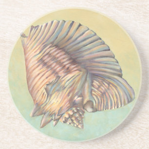 Dessous De Verre En Grès Grande conque en pastel Shell
