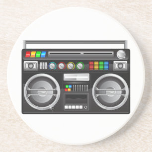 Dessous De Verre En Grès graphique blaster du ghetto de boombox rétro