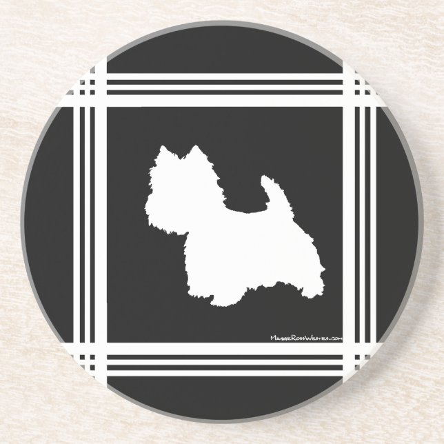 Dessous De Verre En Grès Graphique noir (Devant)