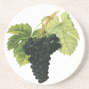 Dessous De Verre En Grès Grappe de raisin biologique de vin rouge vintage, 