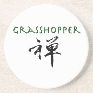 Dessous De Verre En Grès Grasshopper avec le symbole "Zen"