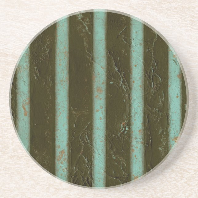 Dessous De Verre En Grès Grate d'air turquoise contemporaine (Devant)