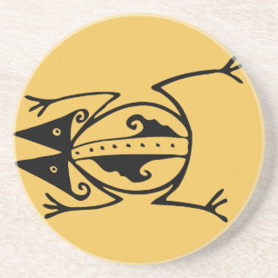 Dessous De Verre En Grès Grenouille tribale art animal tribal