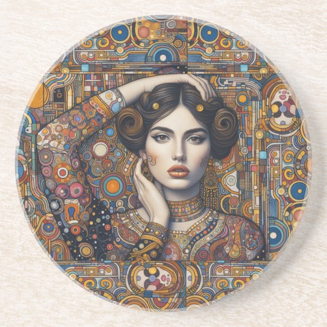 Dessous De Verre En Grès grès "Caresse céleste" (Devant)