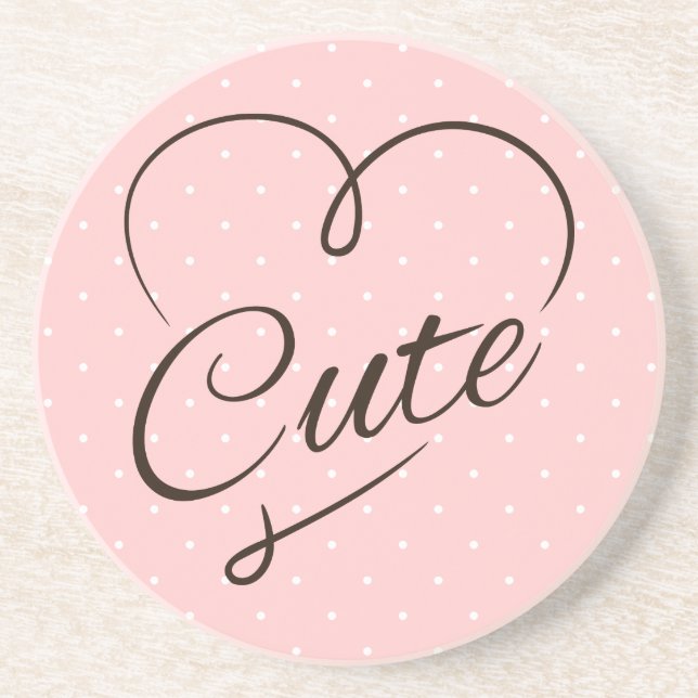 Dessous De Verre En Grès Griffonnage mignon de coeur (Devant)