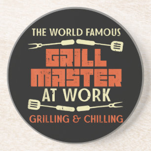 Dessous De Verre En Grès Grill Master At Work Grilling Chilling Funny Bq P