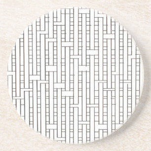 Dessous De Verre En Grès Grille Industrielle Noir Et Blanc Moderne Minimali