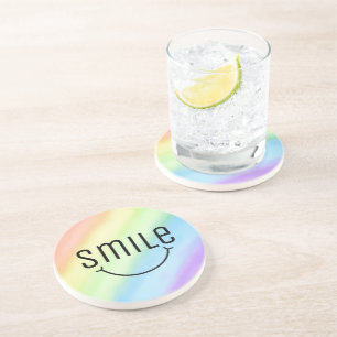 Dessous De Verre En Grès Grinning Smile Arc-en-ciel Dégradé en céramique