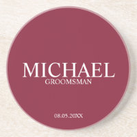 Groomsmans personnalisés en rouge bordeaux